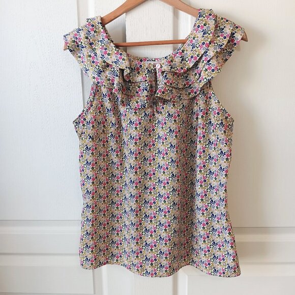 Liberty of London for Target Tops - Liberty of London For Target Women's Floral Ruffle Neck Tank Top Size XL